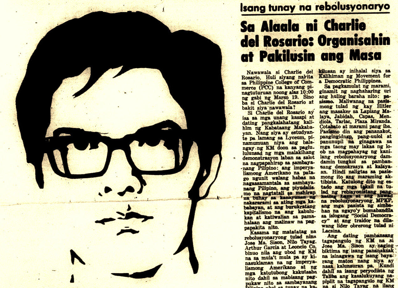 Case Closed: The Marcos government murdered Charlie del Rosario in 1971